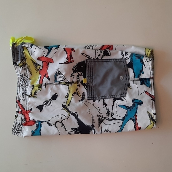 Old Navy large 10 12 shark print swim boardshorts - Picture 3 of 10